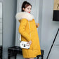 Winter Padded Jacket Women's Mid-length Korean Down Padded Jacket Women's Large Fur Collar Thick Loose Padded Jacket