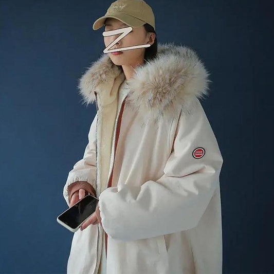 Winter Padded Jacket Ladies Loose Fashion Lamb Wool Coat Cotton Jacket  Student Cotton Jacket