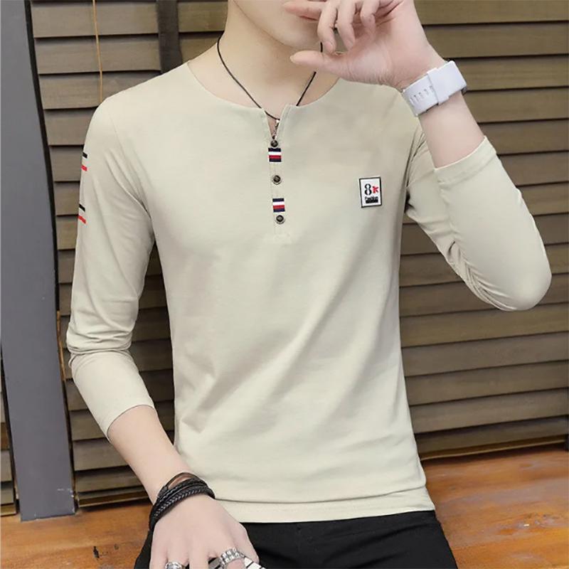 95% Cotton Pure Cotton Long-sleeved Men's Sweater Autumn Fashion Trend Tops Round Neck Sweatshirts