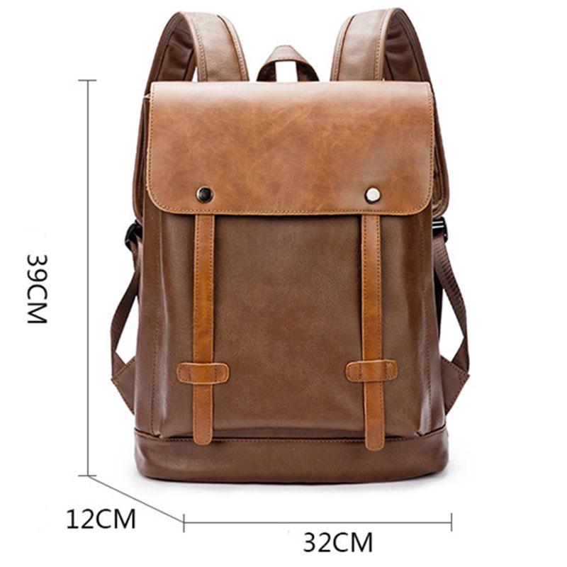 Retro Backpack Men Zipper Buckle Anti-theft Waterproof Outdoor Travel Bag Student Book Computer Bags