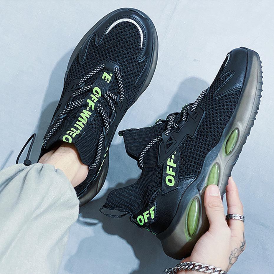 Spring and Autumn Men's Shoes Lightweight Breathable Casual Sports Shoes Thick Sole Shoes Men