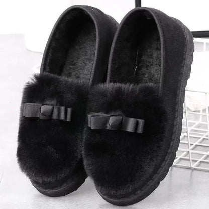 Women's Autumn and Winter Plush Shoes Flat All-match Cotton Shoes Outer Wear Plus Velvet Beanie Shoes
