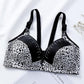 Ladies Leopard Print Padded Underwear Adjustable Shoulder Strap Breathable Casual Comfy Bras