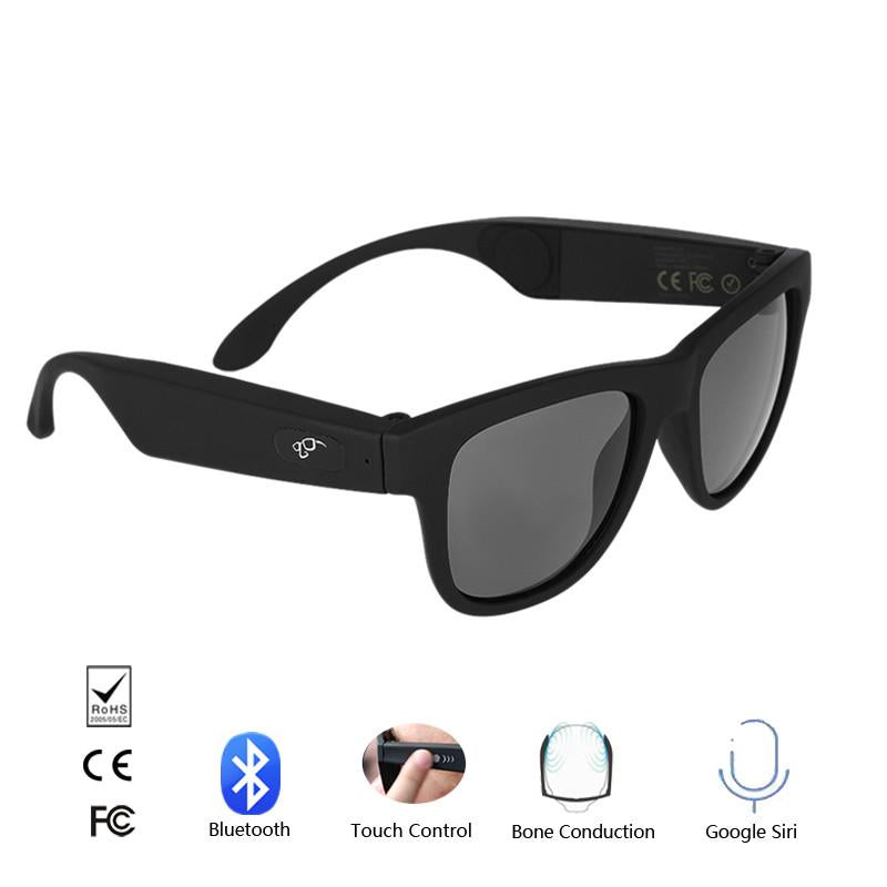 Bluetooth Headphone Polarized Sunglasses Bone Conduction Earphone Hiking Headset with Touch Control