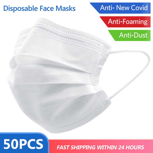 Disposable mask white 3 layers Dustproof earhook activated carbon standard face mask prevention