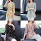 Ice Silk Floral Shirt Short-sleeved Women's Waist-covering Belly Thin Large Size Summer Mid-length Bottoming Shirt Top