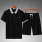 Dad Wear Summer Suit Men's Summer Cotton  Shirt Men's Lapel Middle-aged and Elderly Casual Sports Suit