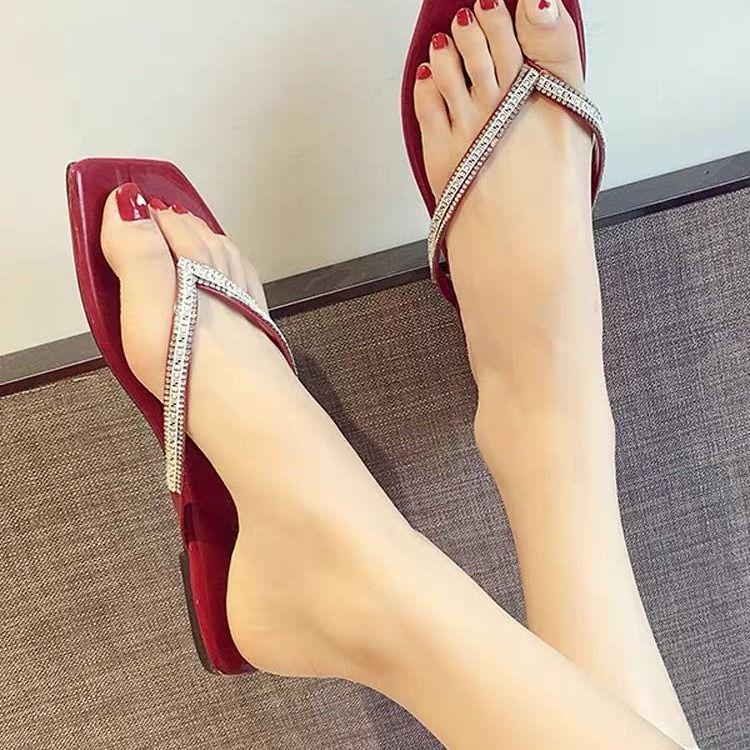Slippers Women Wear 2020 Summer Wild Net Red Ins Tide Fashion Non-slip Flat Bottom Flip Flops Sandals and Slippers