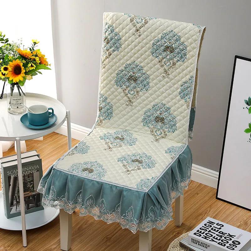 Cushion Integrated Set Chinese Lace Chair Cushion Household Simple Thickened Non-slip Dining Table and Chair Cover