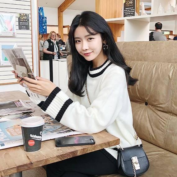 Pofulove Autumn Winter Sweater Female Korean Loose Was Thin Lazy College Style bottoming Sweater