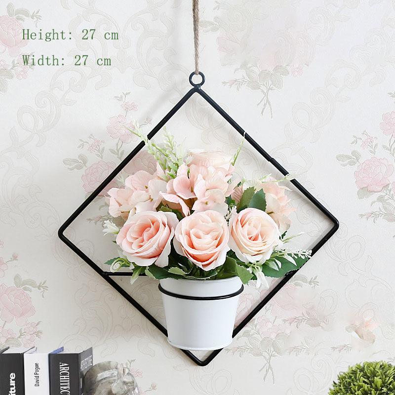 Home Hanging Wall Hanging Decoration Artificial Flower Wall Pendant Simulation Plastic Flower Basket Living Room Wall Decoration Floral Potted Plant