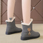 Women's Boots 2021 Winter Plush Nubuck Leather Sleeve Fashion Wedge Heel Faux Plush Warm Comfortable
