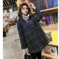 Cotton Woolen Plaid Coat Women's Mid-length Spring Loose Woolen Coat