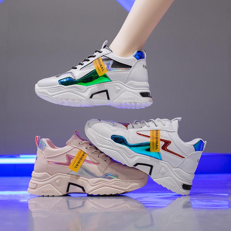 Women Shoes White Women Vulcanize Shoes Platform Chunky Sneakers Casual Dad Shoes Basket Femme