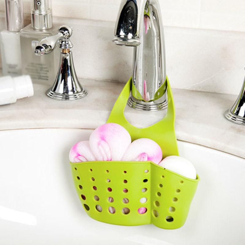 Kitchen Sink Accessories Portable Hanging Drain Basket Bag Dish Cloth Sponge Storage Shelf Sink Holder Soap Bathroom Organizer Tools Adjustable Snap