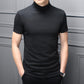 Mens Fashion T-Shirts Half Turtleneck Short Sleeve Slim Fit Basic Pullover Tees
