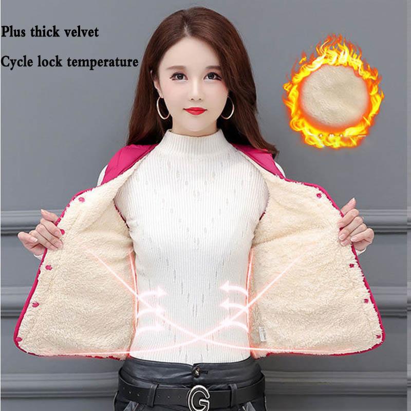 Autumn and Winter Down Cotton Lightweight Slim-fit Plus Fleece Inner Wear Warm Vest Women