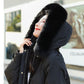 Women's Solid Color Down Jacket Mid-length Korean Loose Thick Coat Warm Cotton Coat Big Fur Collar Winter Clothes Quilted Coat