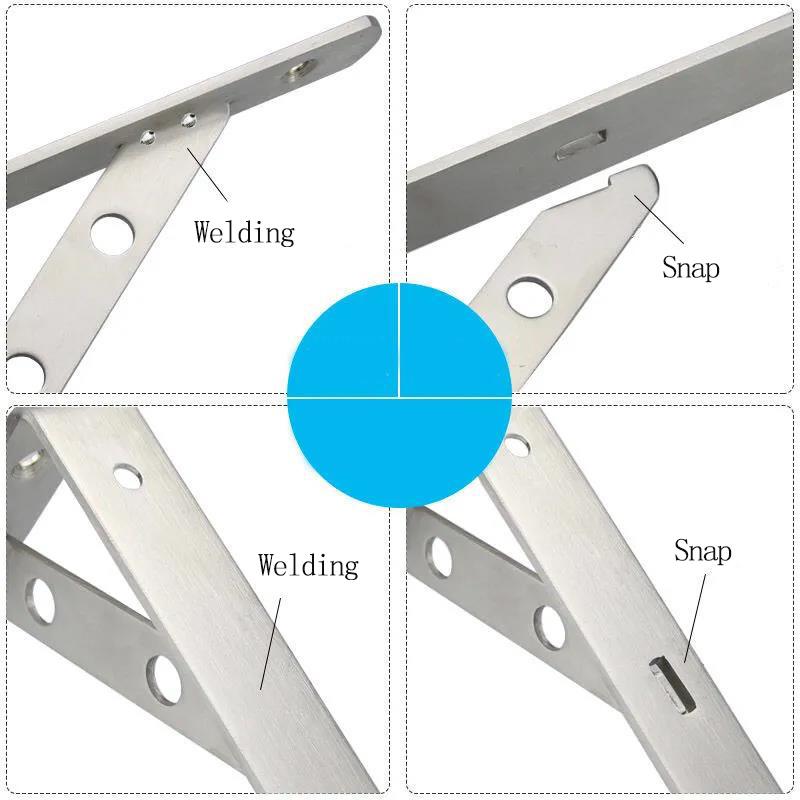 A Pair of Stainless Steel Tripod Shelf Bracket Right Angle Bracket Kitchen Support FrameA