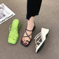 Women's Sandals Slippers Summer Cross Straps Clip-toe Non-slip Slippers Thick Bottom Heightened Wedge Flip Flops Beach Temperament All-match Sandals