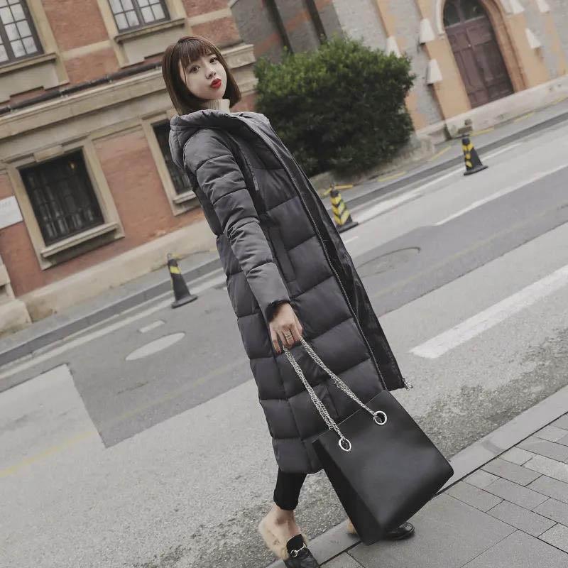 Women's Winter Cotton-padded Jacket Long Section Over The Knee Thick Slim-fitting Warm Cotton-padded Jacket