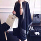 European and American Winter Warmth Split Shawl Women Both Sides Solid Color Scarf Dual-use Spring and Autumn Both Sides Can Wear Oversized Cloak