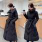 Women's Mid-length Down Padded Jacket, Long Coat, Thick Slim Temperament Padded Jacket
