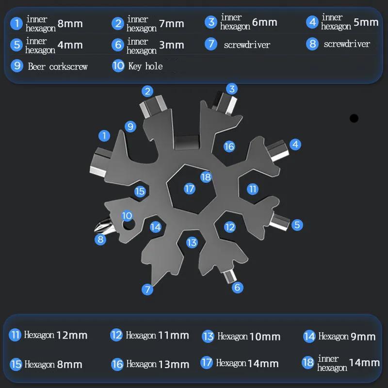 Multi-kinetic Snow Wrench Portable Bottle Lifter Mini Screwdriver Household Utility Tool