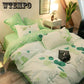 4Pcs Concise Bedding Set Duvet Cover Sets Linen Bed Sets Rose Include Bed Sheet