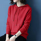 Autumn Sweater Women Hooded Collar Pullover Solid Color Knitted Short Jacket Fashion Casual