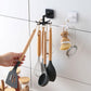 Spoon Rack 6 Claw Rotatable Hook Oil-proof and Waterproof Kitchen Storage Foldable Hook Cabinet Sticky Hook Wall Closet Hook Sticker Organizers