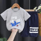 Children's Suit Summer Thin Short Sleeve Suit Boys and Girls Loose Korean Printed Animal T-shirt Shorts Two Piece Set