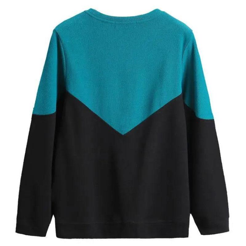 Women Casual Pullover Stitching Color Shirt Summer Long-sleeved T-shirt Boutique Bottoming Shirt