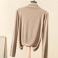 Spring New Women's Half Turtleneck Bottoming Shirt with A Slim Plus Size Top