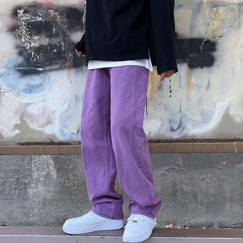 Draping Hip-hop Jeans Men's Spring Loose-fitting Straight Wide-leg Trousers