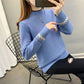 Autumn and Winter Plus Velvet Thick Sweater Half High Neck Loose Casual Bottoming Shirt Fashion Simple Female Sweater