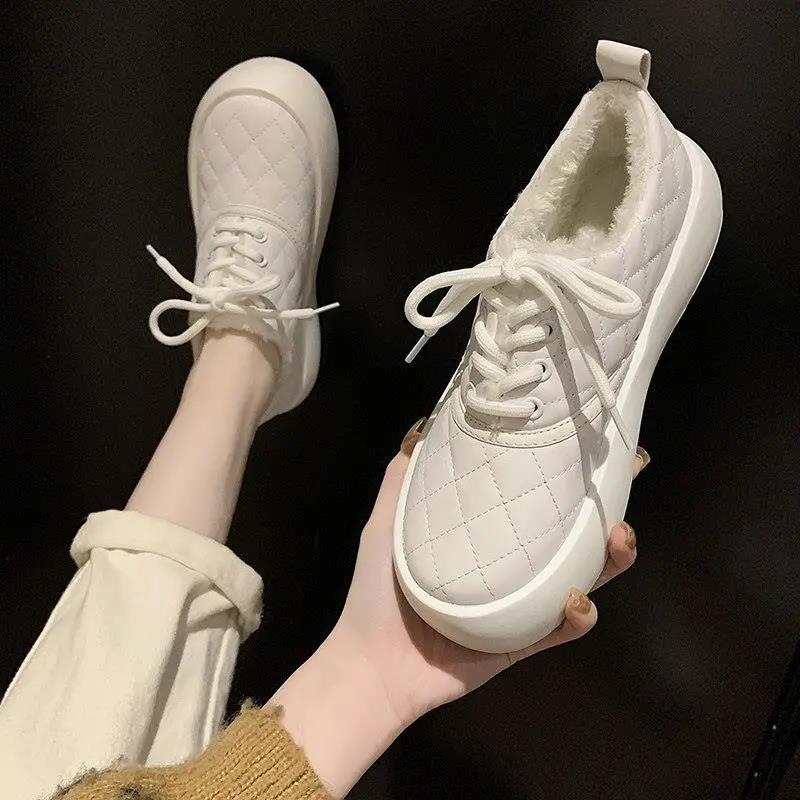 Cotton Shoes Women's Winter Fashion All-match Plus Velvet One-step Warm Shoes