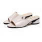 Sandals Women's Medium-heeled Thick-heeled Summer Soft Leather Sandals and Slippers Outside Wear Fish Mouth Large Size Women's Shoes