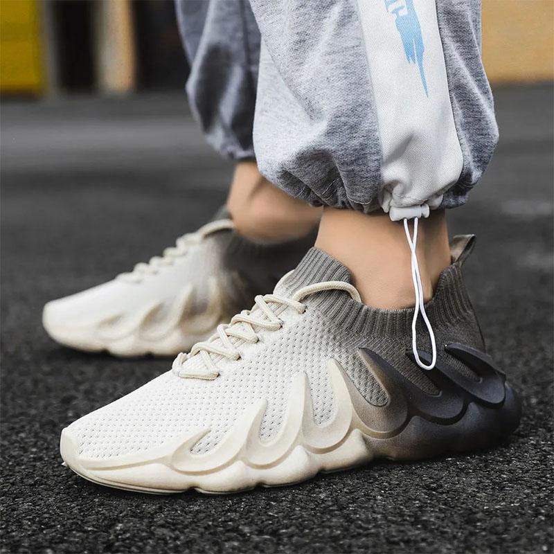 Men's Coconut Shoes Spring Sports Shoes Boys Breathable Mesh Shoes Lightweight Casual Shoes Comfortable Fitness Shoes Flying Knit Shoes