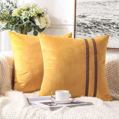 High-end Pillow Velvet Cushion Living Room Sofa Backrest Office Bedside Chinese Large Cushion Lace Hug Pillowcase