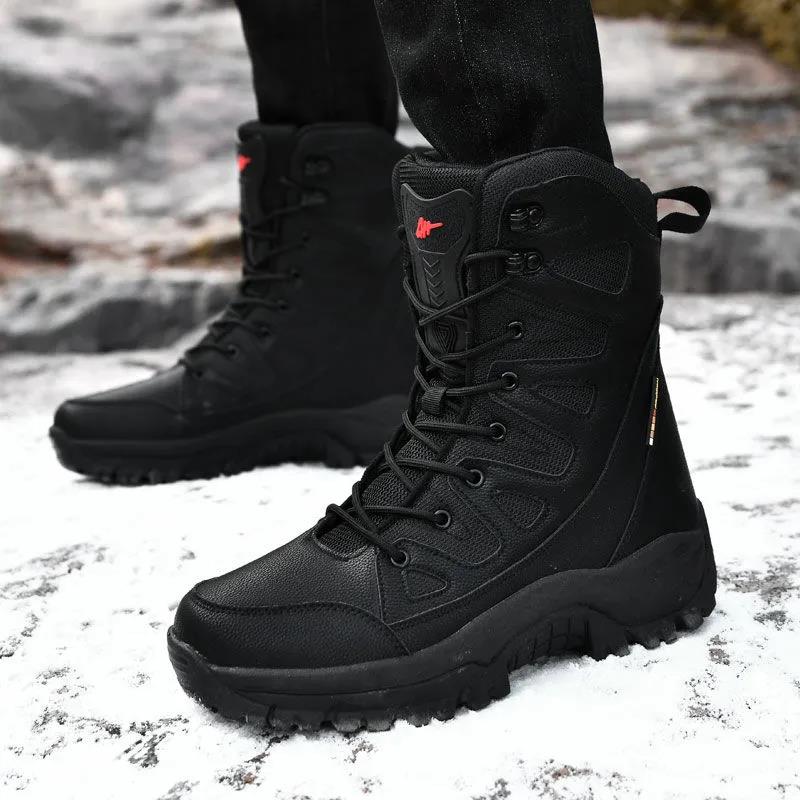 Winter Plus Velvet Boots Men and Women Outdoor Hiking Boots High-top Desert Boots Tooling Boots
