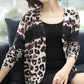 Women's Printed Wool Cardigan Thin Knitted Leopard Cardigan All-match Short  V-neck Knit Jacket Outwear