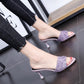 Women's Summer Open-toed Fringed Fur All-match Stiletto High Heels and Sandals and Slippers