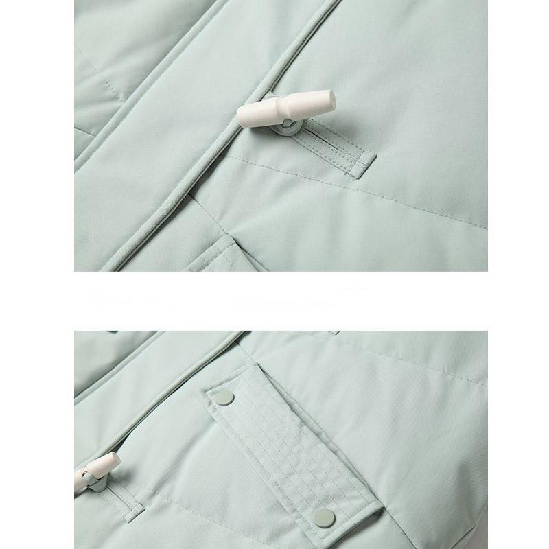 Purple Down Jacket Women Clearance Large Fur Collar Over The Knee Super Long Thickening