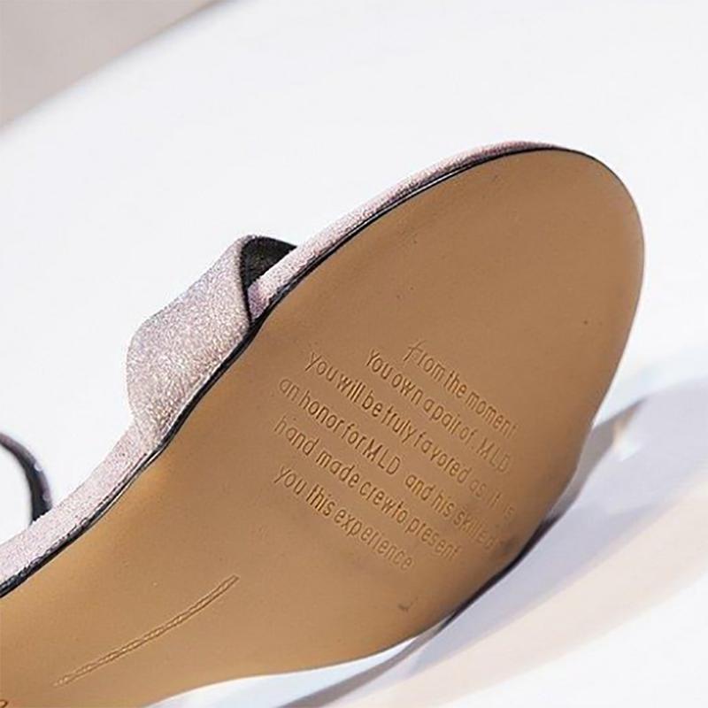 Korean Women's Sandals High Heel Stiletto Ladies Sandals Fashion All-match Buckle with Cat Heel Women's Shoes