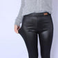 Large Size Faux Leather Pants Fashion High Waist Slimming Warm Pants Plus Velvet Thickening Women's Winter Leggings
