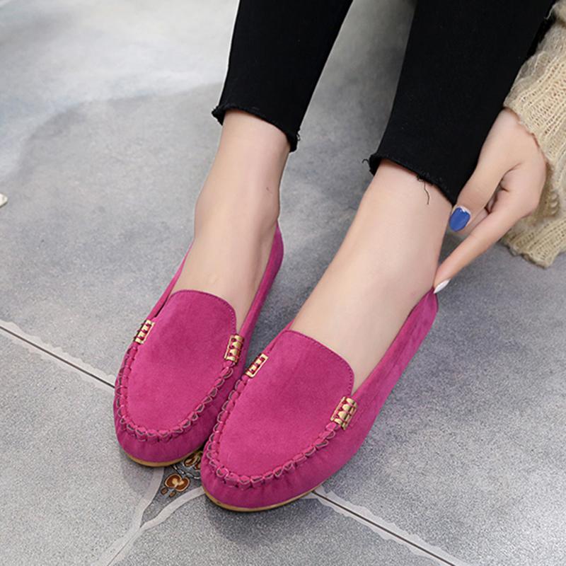 Women's Fashion Ballet Flats Cute Slip on Low Heel Ladies Boat Shoes