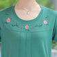 Embroidered Short-sleeved T-shirt Middle-aged and Elderly Women's Large Size Loose Bottoming Shirt Women's Short-sleeved Summer Top