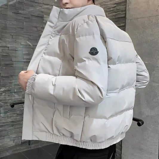 Winter Padded Jacket Men's Jacket Trend Padded Jacket Thickening Short Stand-up Collar Warm Padded Jacket Top