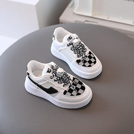 Children's Shoes Spring and Summer Mesh Breathable Plaid Shoes Boys and Girls Sneakers 1-6 Years Old